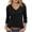 Black, variant on Summer Blouses for Women Casual V-Neck Quarter Sleeve Pullover Tops Solid Color Loose Fit Beach Vacation Party Shirts, Orange XL