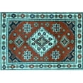 thumbnail image 1 of Ahgly Company Indoor Rectangle Geometric Light Blue Traditional Area Rugs, 3' x 5', 1 of 4