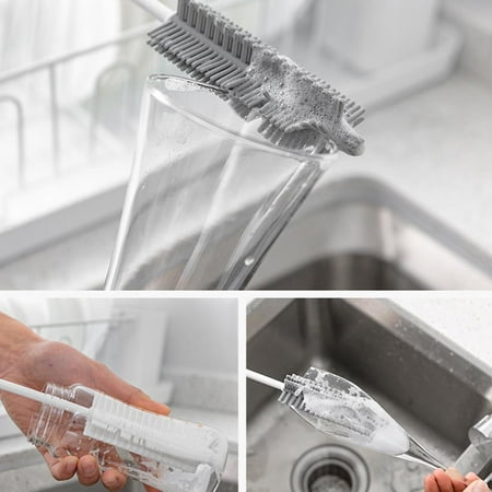 

Silicone Long Handle Cup Glass Washing Brush F4I2