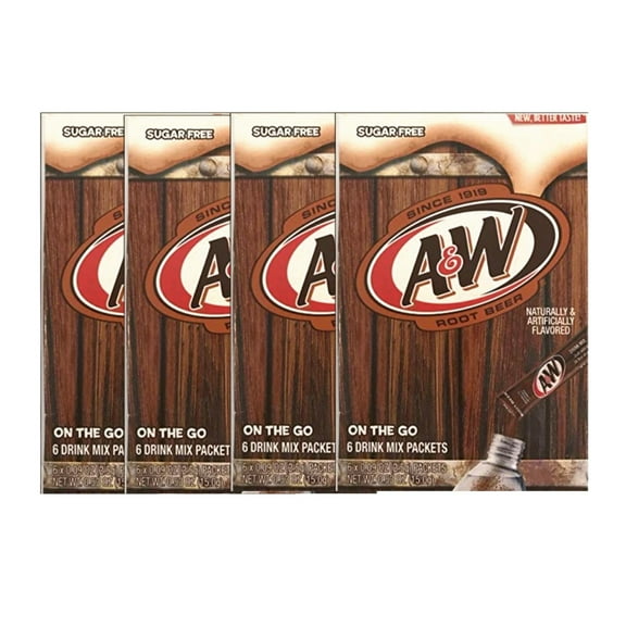 A&W Root Beer Caffeine/Sugar Free Classic On-the-Go Drink Mix Packets - 4 Pk (18 ct)