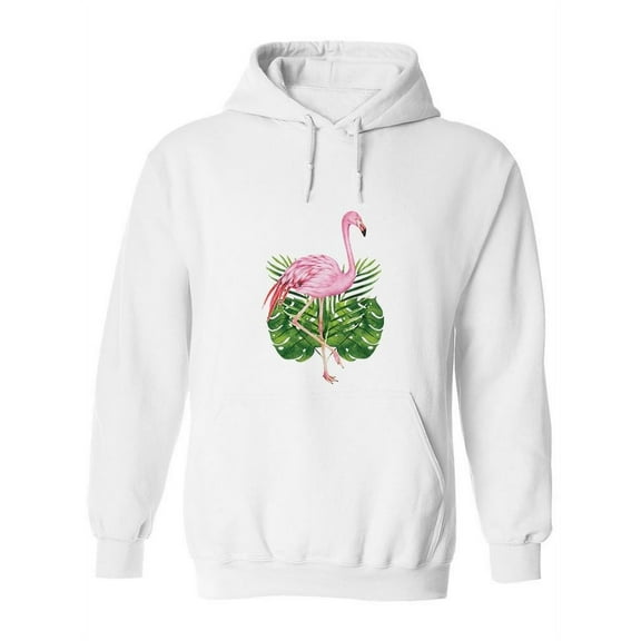 Flamingo And Leaves Hoodie Women -SPIdeals Designs, Female Small