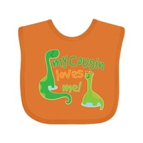 Inktastic My Cousin Loves Me Dinosaur Boys or Girls Baby Bib