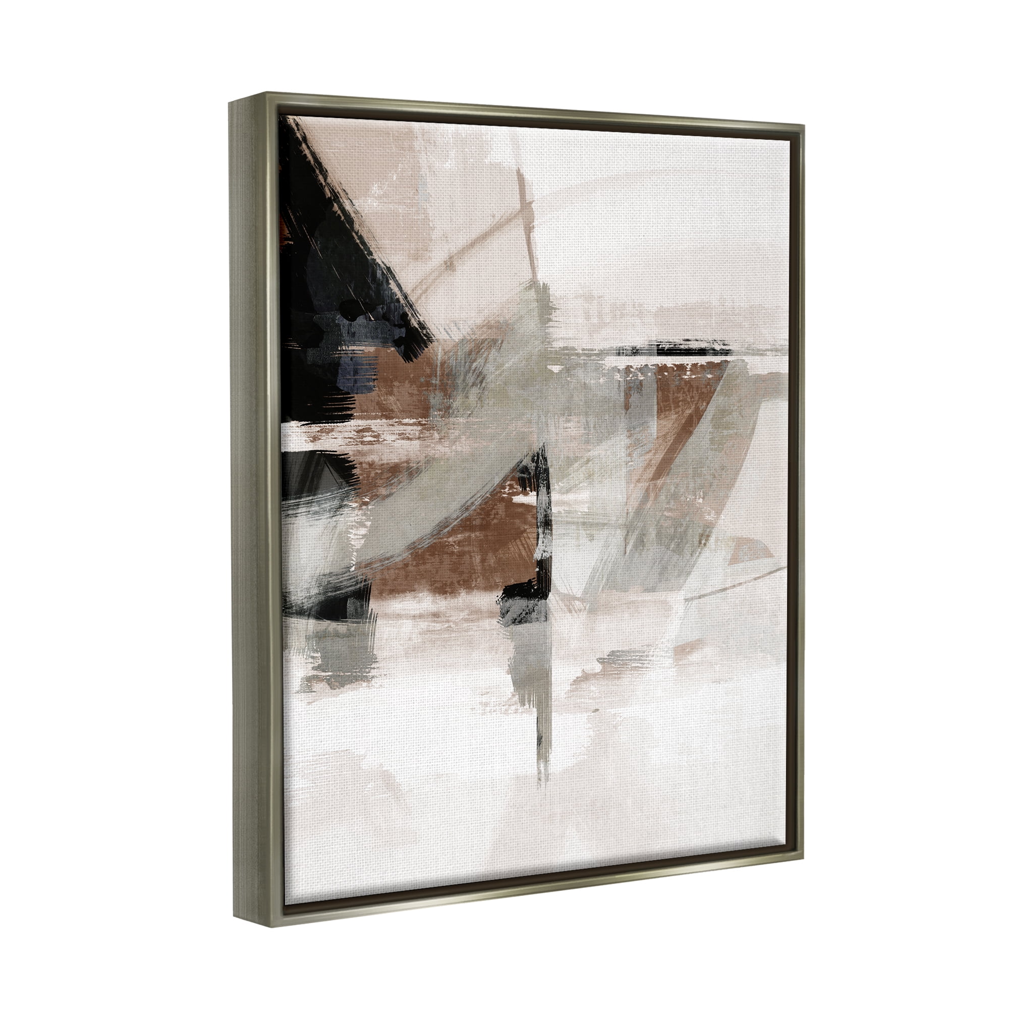 Stupell Urban Complex Industrial Abstract Abstract Painting Gray Floater Framed Art Print Wall Art