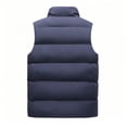 thumbnail image 3 of TKKCS Mens Stand Collar Puffer Vest Jacket- Sleeveless Quilted Winter Warm Full Zip Padded Waistcoat with Zipper Pockets Blue Size 2XL, 3 of 4