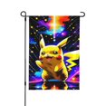 thumbnail image 1 of Bandera de jardín de temporada de Pikachu, bandera de patio de doble cara, bandera navideña para decoraciones navideñas al aire libre, 1 of 8