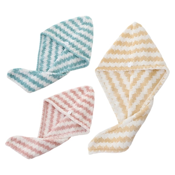 TELOLY Hair Towel Wrap Quick Dry 100% Cotton Super Absorbent Turban Head Wrap for Women with Button,Non Microfiber Anti Frizz Hair Products,Hair Cap for Curly,Long Hair