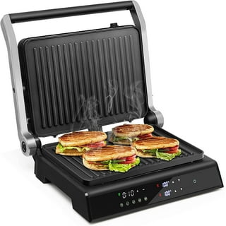 HOMCOM Panini Press Grill, Stainless Steel Countertop Silver/Black Sandwich  Maker with Non-Stick Double Plates, Locking Lids 800-133 - The Home Depot