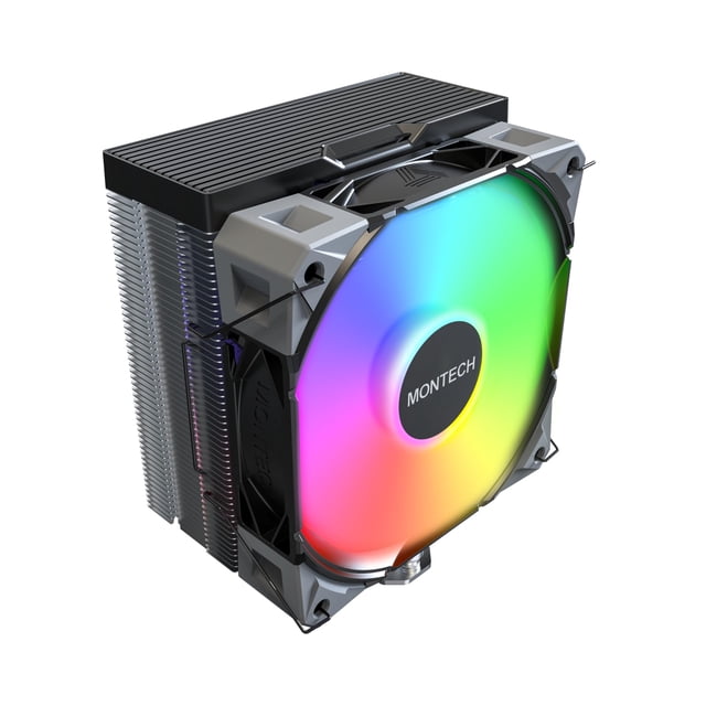 Disipador para CPU Montech NX400 ARGB con ventilador de 120 mm, negro