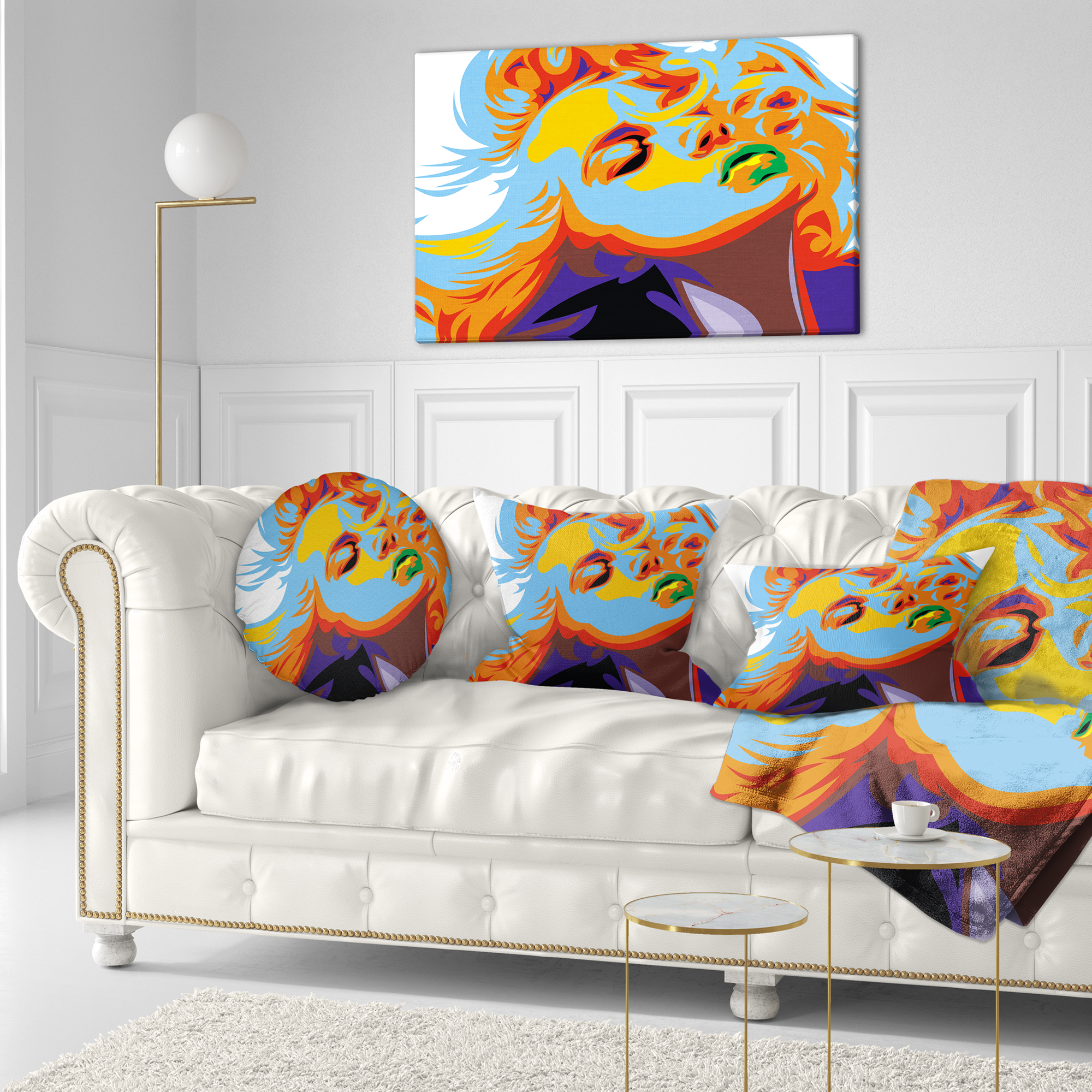 Designart Blonde Girl Art - Vector Throw Pillow - 12x20
