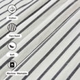 thumbnail image 4 of Linen Button Farmhouse Beige Shower Curtain,Bowknot,Linen and Cotton Woven Fabric,Pleated Black Stripe,Country Style,72x84 in, 4 of 12