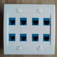 thumbnail image 3 of 2X Ethernet Wall Plate 8 Port - Double Gang Cat6 RJ45 Network Cable Faceplate Female to Female - Blue, 3 of 8