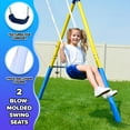 thumbnail image 5 of Sportspower Outdoor My 1st Metal Swing Set for Ages 3-8, 400lbs Capacity & 6.2ft Frame, 2 Swings, Trapeze & 5ft Slide, 5 of 10