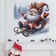 thumbnail image 1 of Adhesivos de pared de Navidad de Papá Noel en trineo, 40 x 40 cm, PVC, 1 of 3