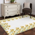 thumbnail image 3 of 3'x5' Rug for Living Room Bedroom, Yellow Daisy Washable Area Rugs Non-Slip Carpet Mats, Spring Summer Pastoral Garden Floral Blossom Indoor Low Pile Area Rug Runner for Kitchen, Mudroom, 3 of 8