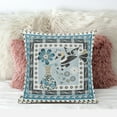thumbnail image 3 of 28" x 28" Blue and White Peacock Blown Seam Floral Indoor Outdoor Throw Pillow, 3 of 5