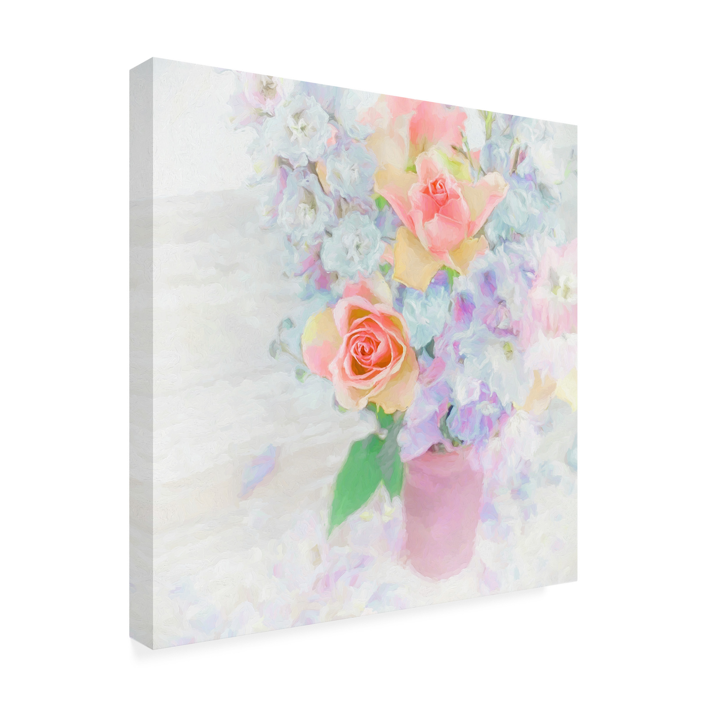 Trademark Fine Art 'Larkspur And Roses' Canvas Art by Cora Niele
