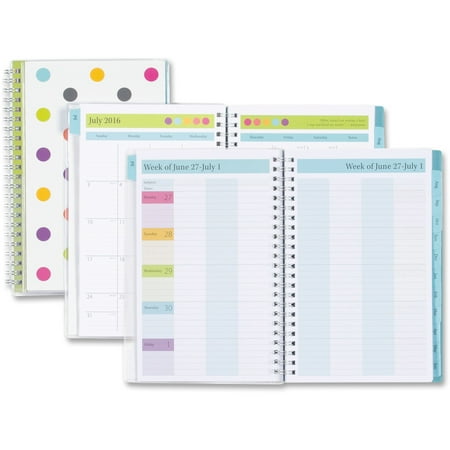 Blue Sky Teacher Dots Clear Cover Planner