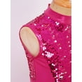 thumbnail image 5 of Hansber Kids Girls Sequin Sleeveless Mock Neck Liturgical Worship Praise Dance Dress Tunic Ballet Lyrical Dancewear Hot Pink 16, 5 of 7