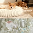 thumbnail image 3 of Sanmadrola Donut Dog Beds for Small Dogs, 24 inches Round Calming Bed for Cute Puppy Kitten, Faux Fur Non-Slip Cat Bed, Washable Corduroy Fleece Pet Beds Fits up to 25 lbs Pets, Cream, 3 of 8