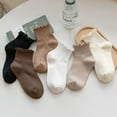 thumbnail image 4 of Calcetines de mujer de primavera y verano blancos con mocasines calcetines cortos estilo japonés zapatos pequeños de cuero calcetines de pelo negro, 4 of 6