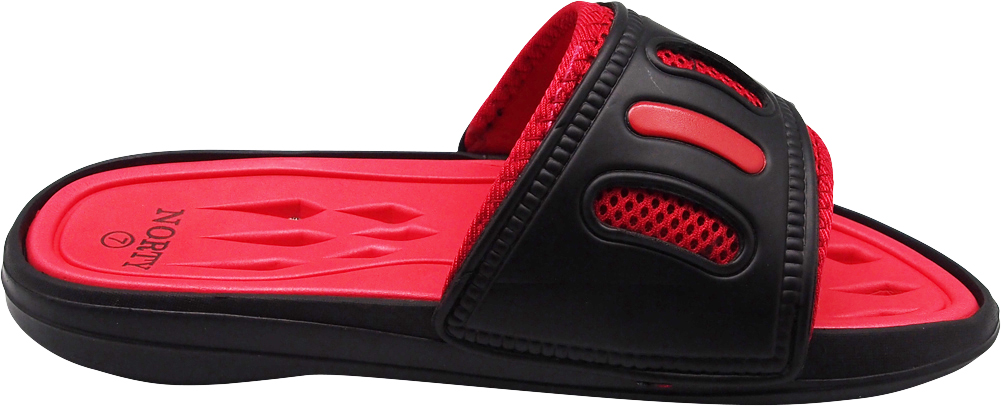 NORTY Mens Drainage Slide Sandals Adult Male Footbed Sandals Red - image 3 of 7