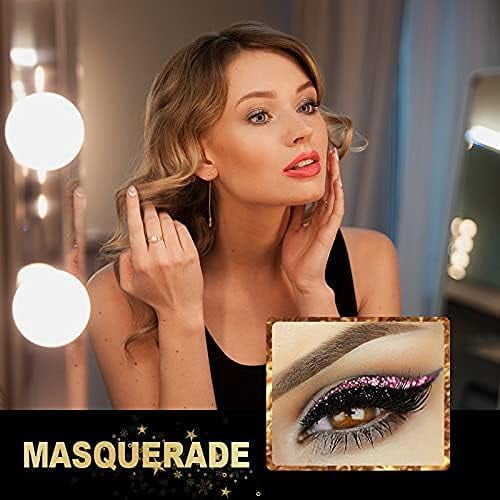 Eyeliner Stickers,Glitter Eyeliner Stickers 8 Pairs Eyelash Stickers Reusable Eyelid and Eyelash Stickers Makeup Stickers Waterproof