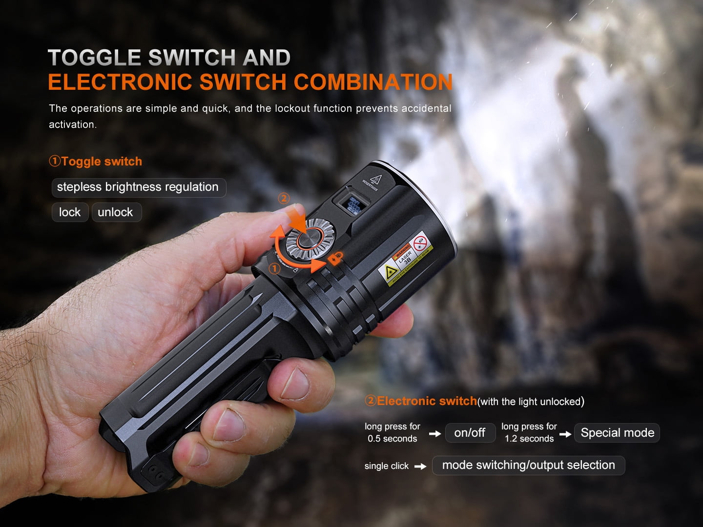 Fenix LR36R 10,000 Lumen LED and LEP Rechargeable Flashlight + 2 LumenTac Organizers