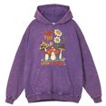 thumbnail image 5 of Sudadera con capucha para hombre estilo hip hop, 100 % algodón, de gran tamaño, holgada, con estampado retro desgastado, Let The Good Times Roll Mushroom Flower, 5 of 5