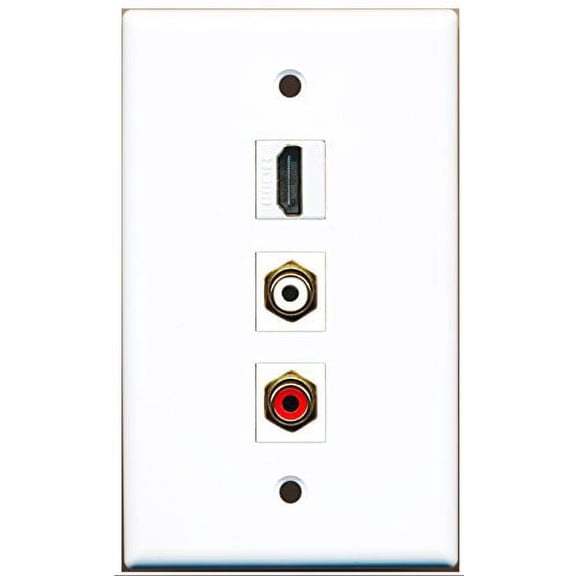 RiteAV - 1 Port HDMI and 1 Port RCA Red and 1 Port RCA White Wall Plate
