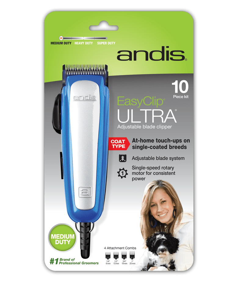 Andis Easy Clip Ultra Adjustable Blade Pet Clipper Kit, 10 Pieces - Andis Easy Clip Ultra Adjustable Blade Pet Clipper Kit, 10 Pieces -