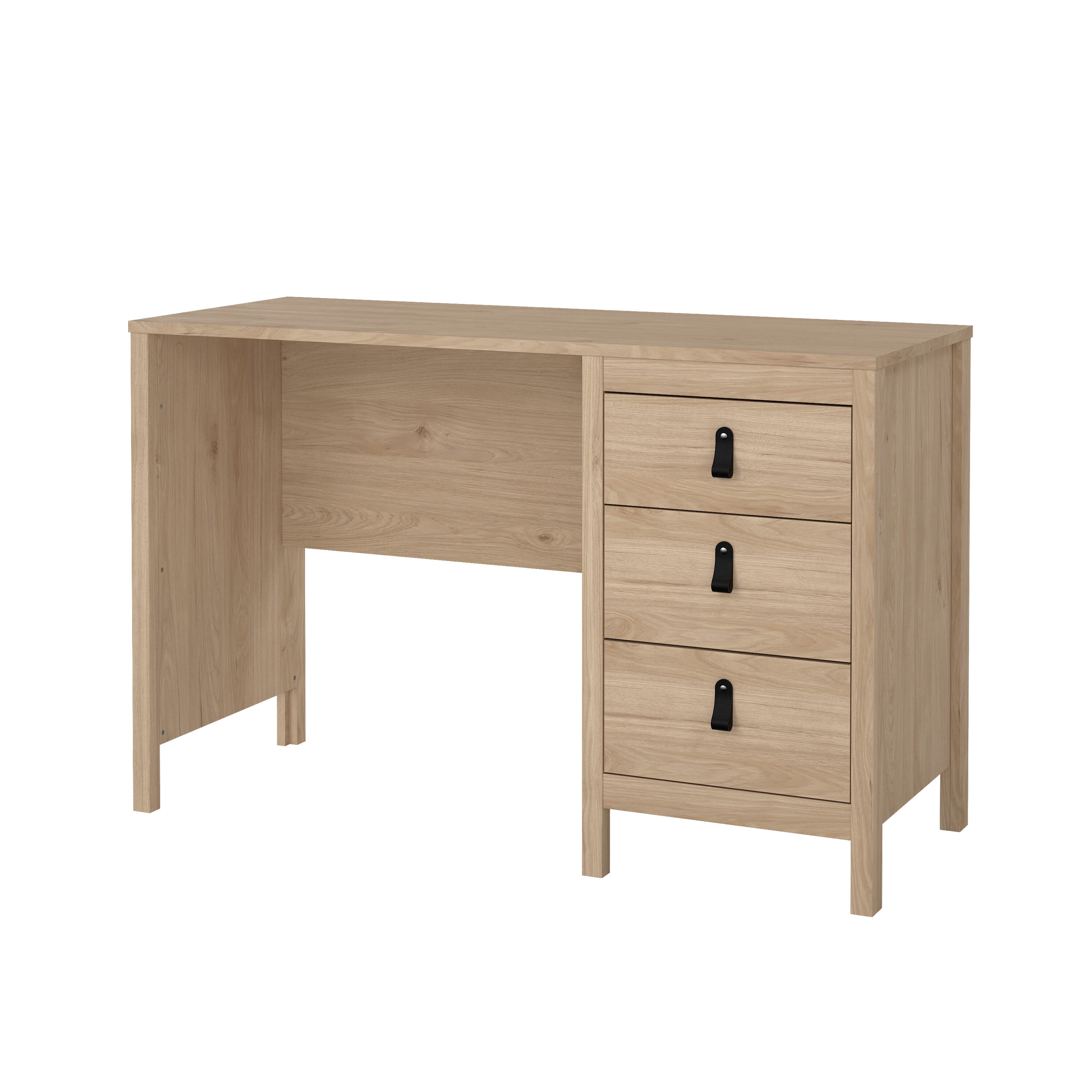 Tvilum Madrid Home Office Writing Desk with 3 Storage Drawers for Adults, Jackson Hickory