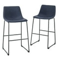 thumbnail image 6 of Walker Edison Full Back Faux Leather Navy Bar Stools, Set of 2, 6 of 10