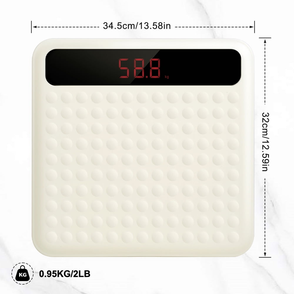 Vowella Smart Body Fat Scale, Highly Accurate Digital Bathroom Scale with Large LCD Display, 400 lbs Capacity, White