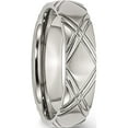 thumbnail image 4 of Stainless Steel Brushed And Polished Criss Cross Design 6mm Band (Size 8.5) Made In China sr114-8.5, 4 of 5