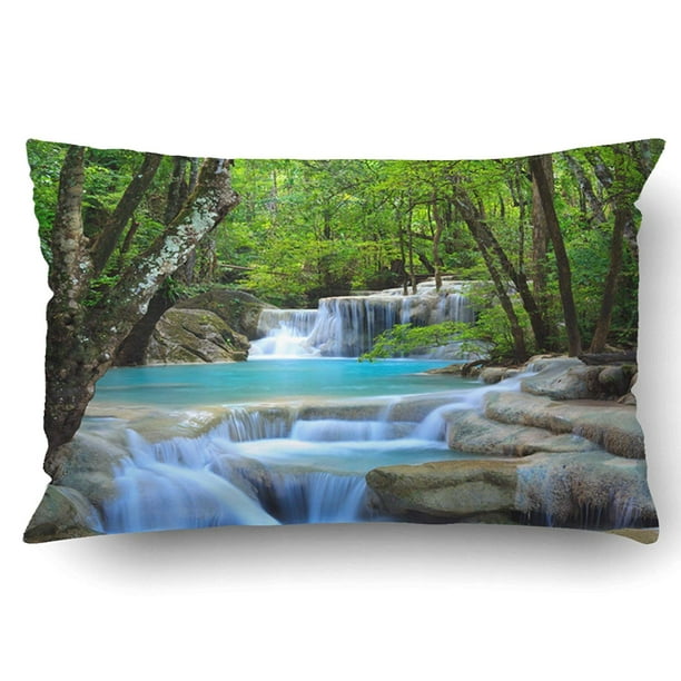 Bpbop Erawan Waterfall Kanchanaburi Thailand Pillowcase Pillow Cushion Cover 20x30 Inch Walmart Com Walmart Com