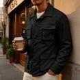 thumbnail image 2 of GrmtClth Men's Cargo Jacket Lapel Collar Button Down Long Sleeve Tops Lightweight Utility Coat Multi Pockets Casual Outdoor Workwear Outerwear, 2 of 9