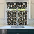 thumbnail image 3 of Halloween Tier Curtains Set of 3 - Spooky Ghost Pumpkin Skull Print Kitchen Window Treatments with Valance, 3 of 6