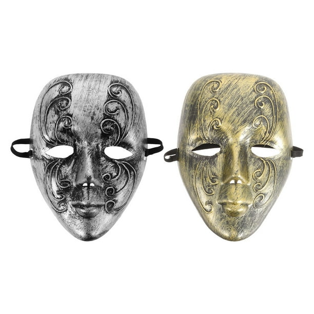 2 máscaras venecianas vintage de cara completa para Halloween, bailes de máscaras, fiestas de disfraces, máscara facial aterradora, máscara veneciana de cara completa