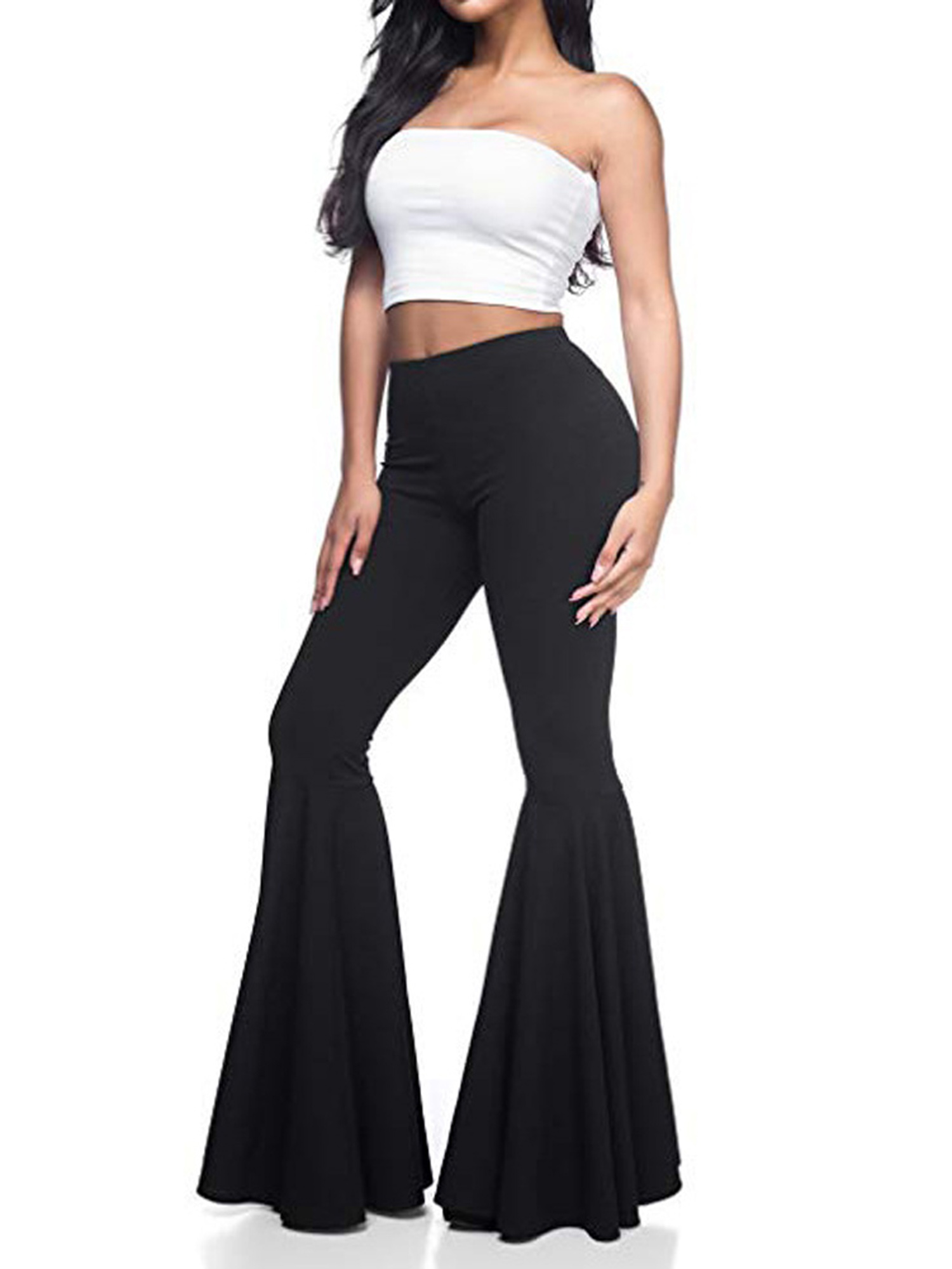 Black Flared Tight Trousers