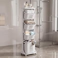 thumbnail image 6 of Floseru Laundry Basket Cart 4 Tier, Rolling Hamper with Universal Wheels, Detachable Bottom Basket, for Bedroom Bathroom Dorm, 17 x 13 x 55 Inch, 6 of 10