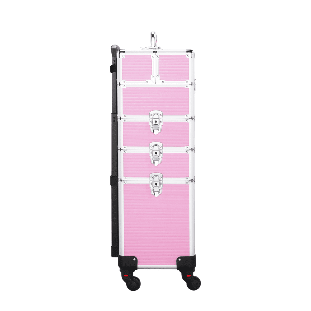 Renwick 4-in-1 Rolling Cosmetic Professional Makeup Case, Pink