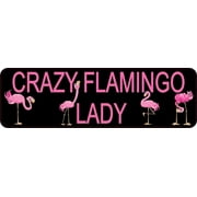 10in x 3in Crazy Flamingo Lady Magnet
