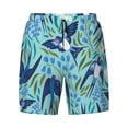 thumbnail image 4 of Lsque Mens Swim Trunks Flying Swallows Pattern - Bathing Suit Compression Liner - Beach Swim Shorts Swimwear - (S-3XL) - Stretch Quick Dry -Large, 4 of 9