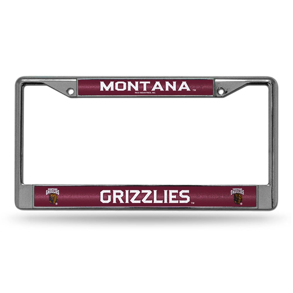 Montana Grizzlies NCAA Bling Glitter Chrome License Plate Frame