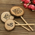 thumbnail image 4 of Coolmade Mr & Mrs Cake Toppers Rustic Wedding Wood Decorations Mariage Wedding Cake Topper Pick Decoration, 4 of 9