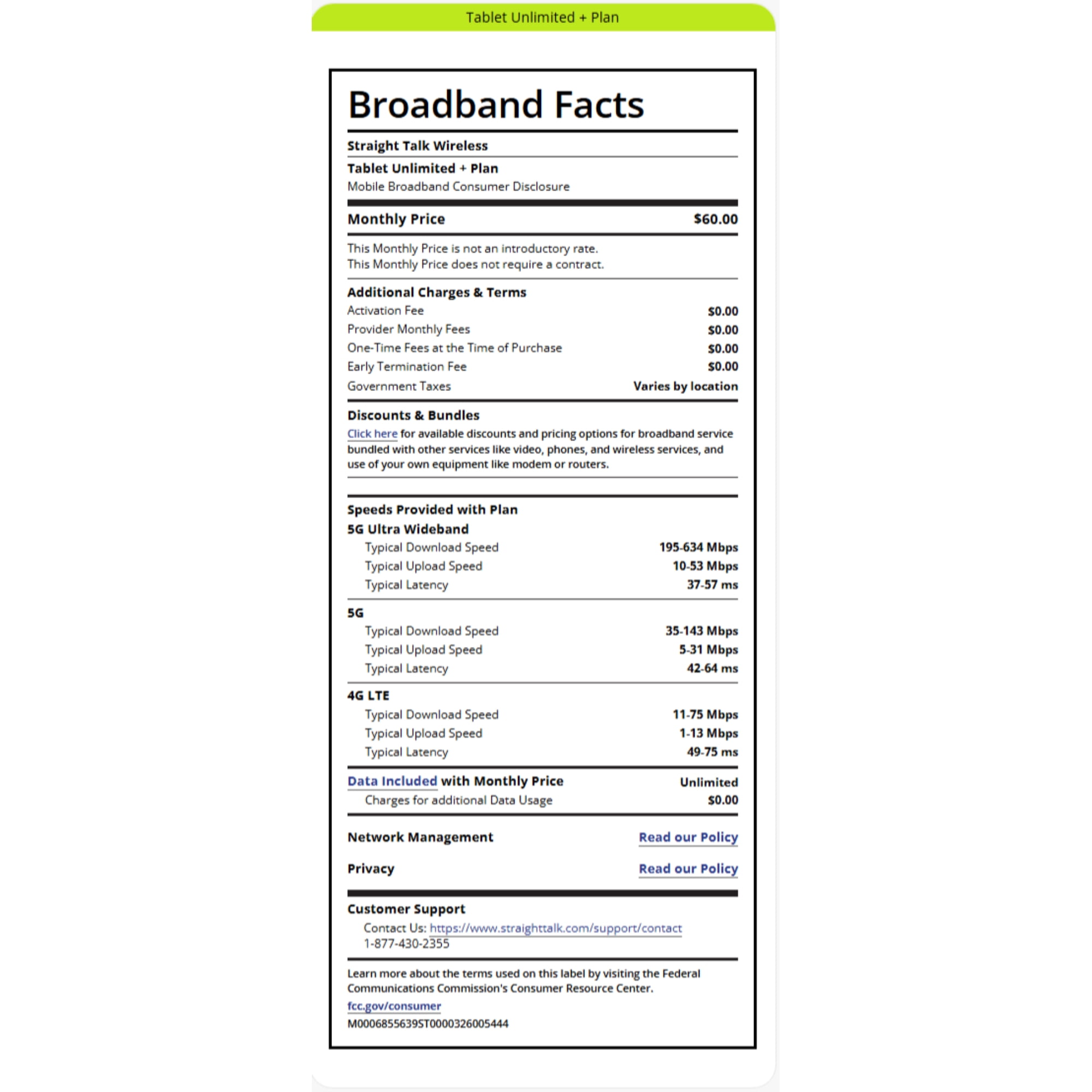 Straight Talk $60 Tablet Unlimited+ 30-Day Prepaid Plan + 30GB Hotspot Data e-PIN Top Up (Email Delivery)