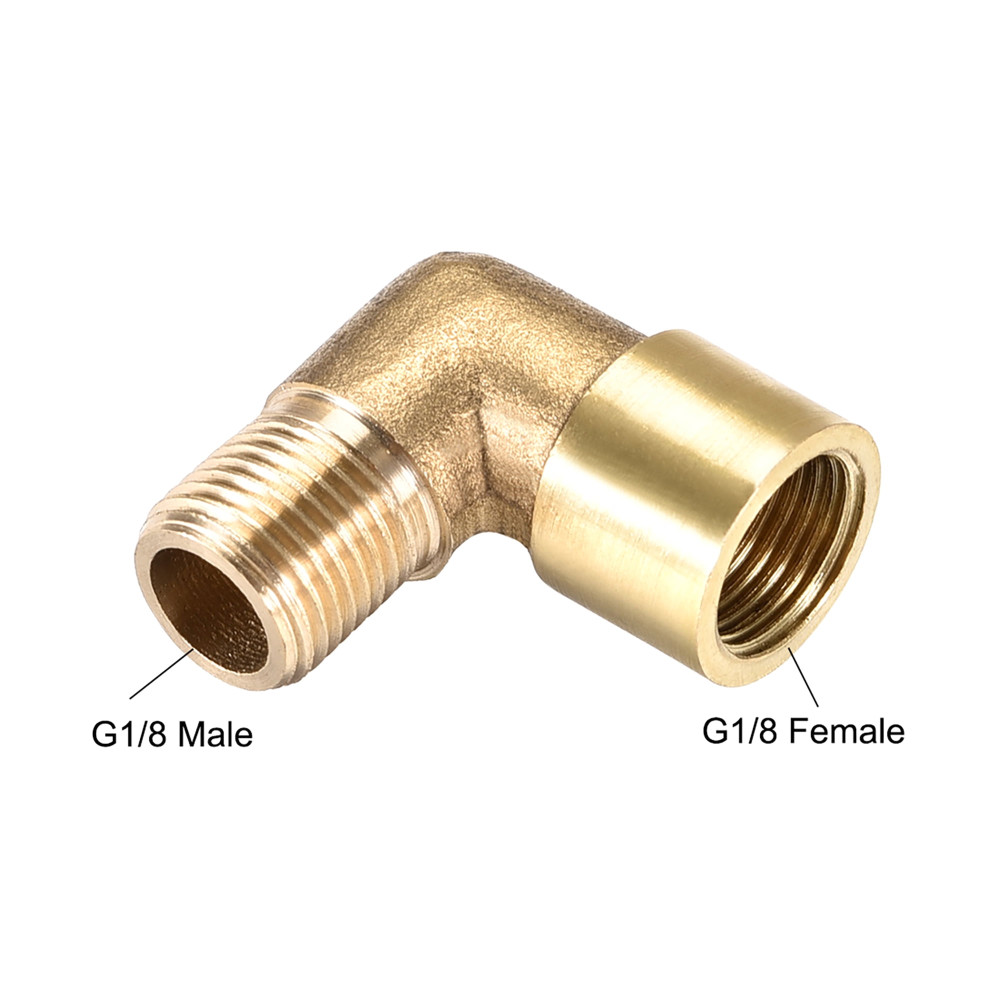 Brass Hose Fitting 90 Degree Elbow G1/8 Male x G1/8 Female Pipe Fittings 2pcs