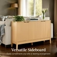 thumbnail image 6 of 55-Inch Modern 4-Door Sideboard Storage Cabinet with Reed Panels, Natural Finish, 6 of 7