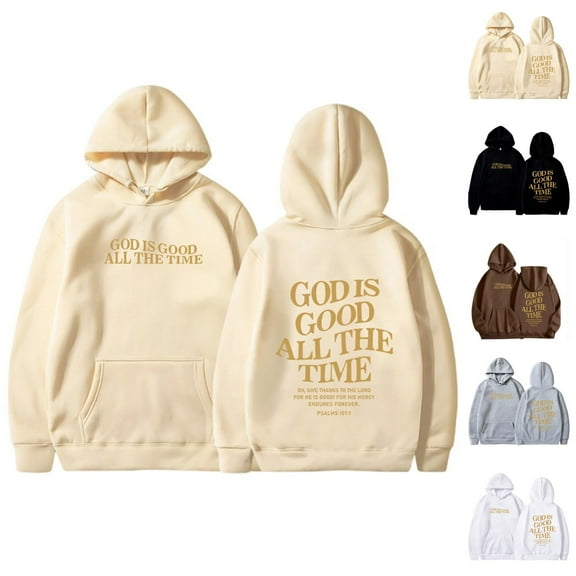 Christian Hoodie for Women 2025 God Is Good All The Time Hoodies with Pockets Hooded Sweatshirt Hoodie Women Pullover
