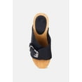 thumbnail image 6 of YORUBA Braided Black Leather Buckled Slide Clogs, 6 of 8